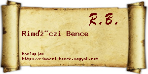 Rimóczi Bence névjegykártya